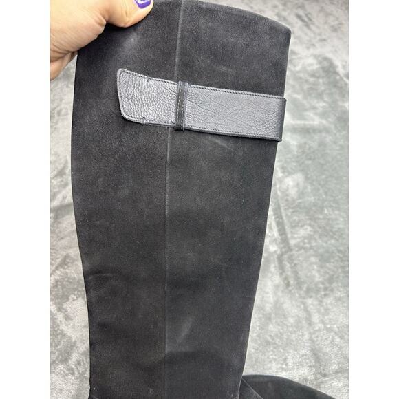 Gravati Knee High Black Suede Leather Heeled Boots Hand Made In Italy Size 9 - Picture 9 of 9